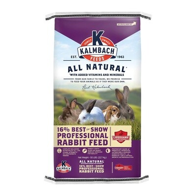 Kalmbach 16% Best-in-Show Rabbit Pellets 50 lb Liberty Farm Home &amp; Garden Galion Ohio