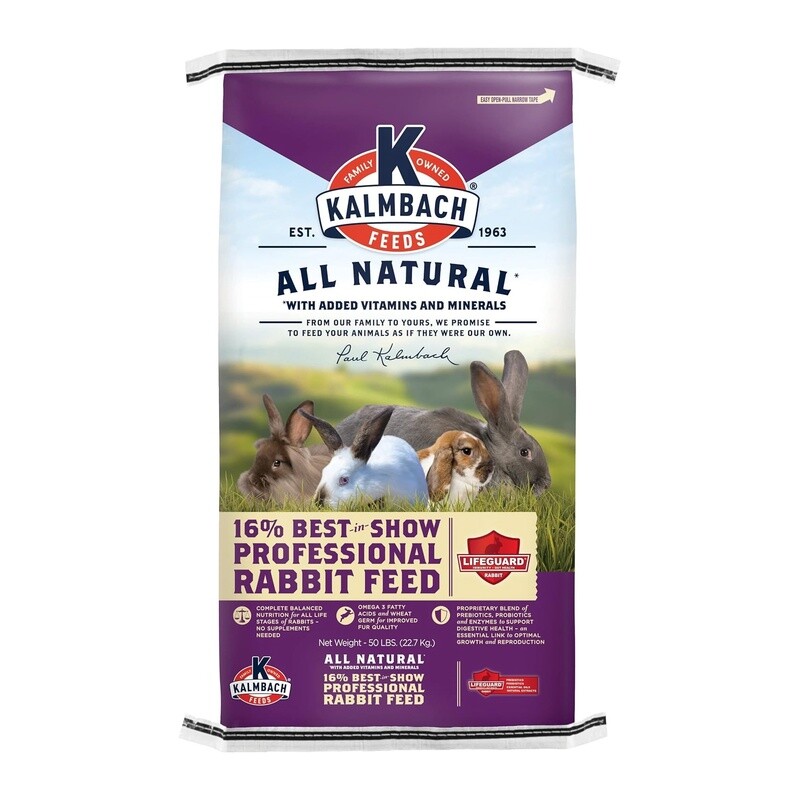 Kalmbach 16% Best-in-Show Rabbit Pellets 50 lb