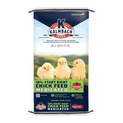 Kalmnbach 18% Start Right® Chick Feed Medicated 50 lb