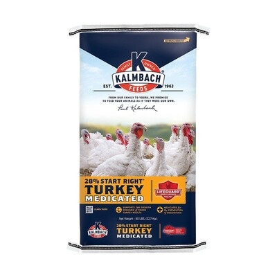 Kalmbach 28% Start Right® Turkey Medicated 50 lb available at Liberty FHG Galion OH