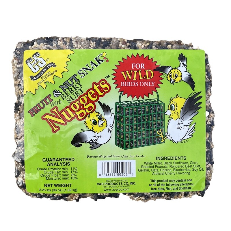 C&amp;S Fruit &amp; Nut Snak™ with Berry Suet Nuggets™ 2 lb