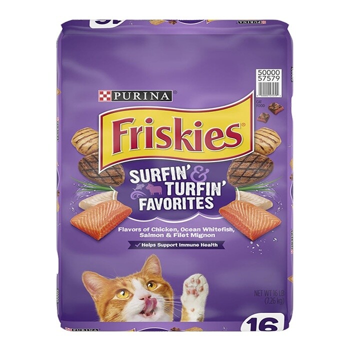 Friskies Surfin&#39; &amp; Turfin&#39; Favorites Cat Food 16 lb