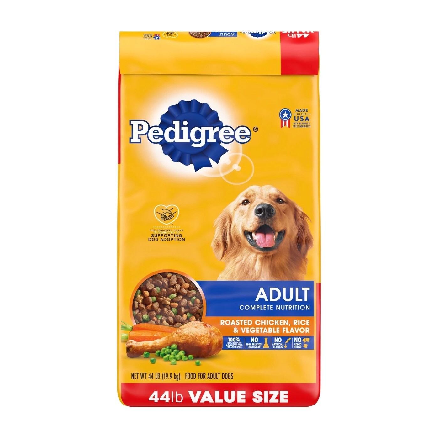 Pedigree® Dry Dog Food Adult Roasted Chicken, Rice &amp; Vegetable Flavor 44 lb