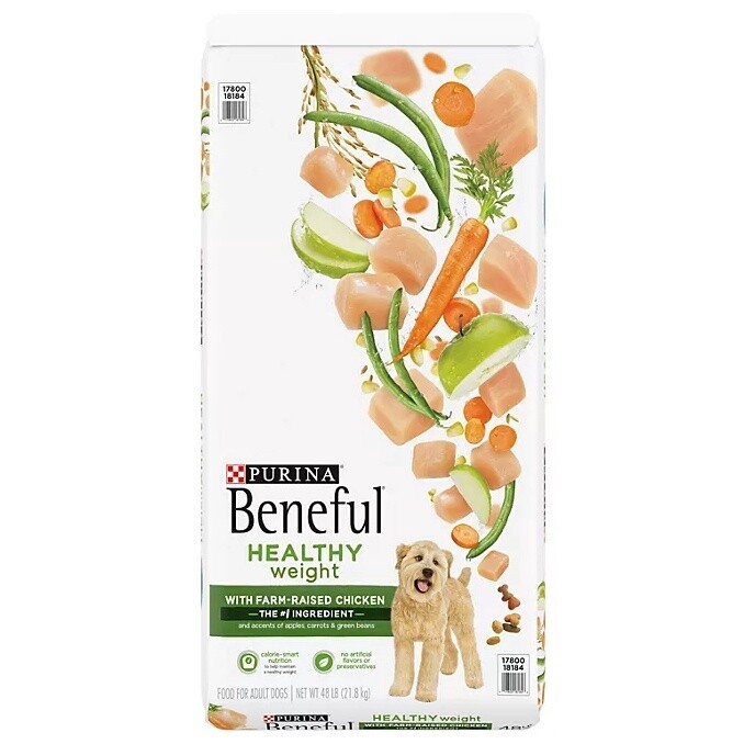 Purina Beneful Healthy Weight Dog Food With Farm-Raised Chicken 48 lb