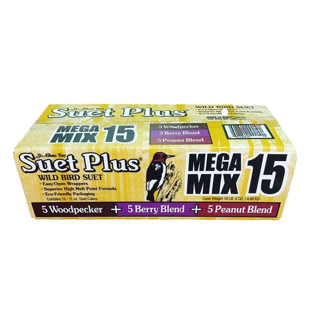 Suet Plus Mega Mix, 15 Pack - Woodpecker | Berry | Peanut