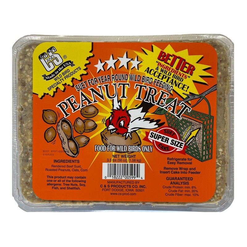 C&amp;S Peanut Treat Large Suet Cake 3.5 lb