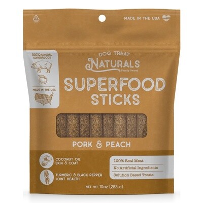 Dog Treat Naturals Pork & Peach Superfood Sticks 10 oz