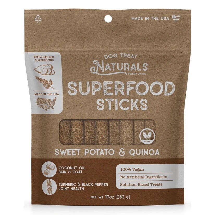 Dog Treat Naturals Sweet Potato & Quinoa Superfood Sticks 10 oz
