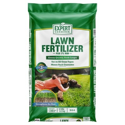 Expert Gardener Lawn Food Fertilizer Plus 2% Iron - Covers 5,000 Sq. ft. - 14 lb