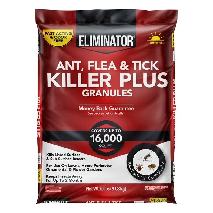 Eliminator Ant, Flea &amp; Tick Killer Plus Granules 20 lb