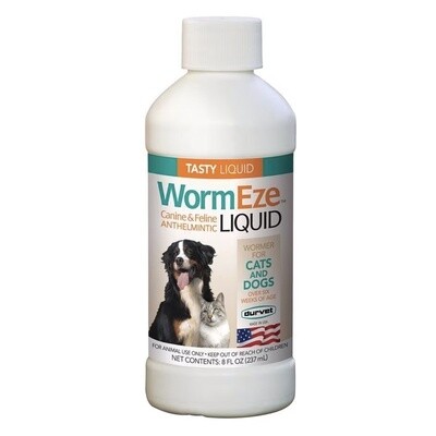 WormEze Liquid Wormer for Dogs &amp; Cats 8 oz Liberty FHG Galion