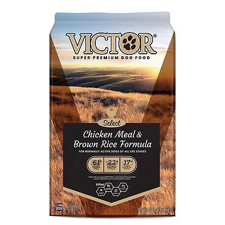 Victor Select Chicken &amp; Brown Rice Formula All Life Stages 40 lb