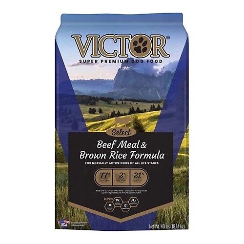 Victor Select Beef &amp; Brown Rice Formula All Life Stages 40 lb