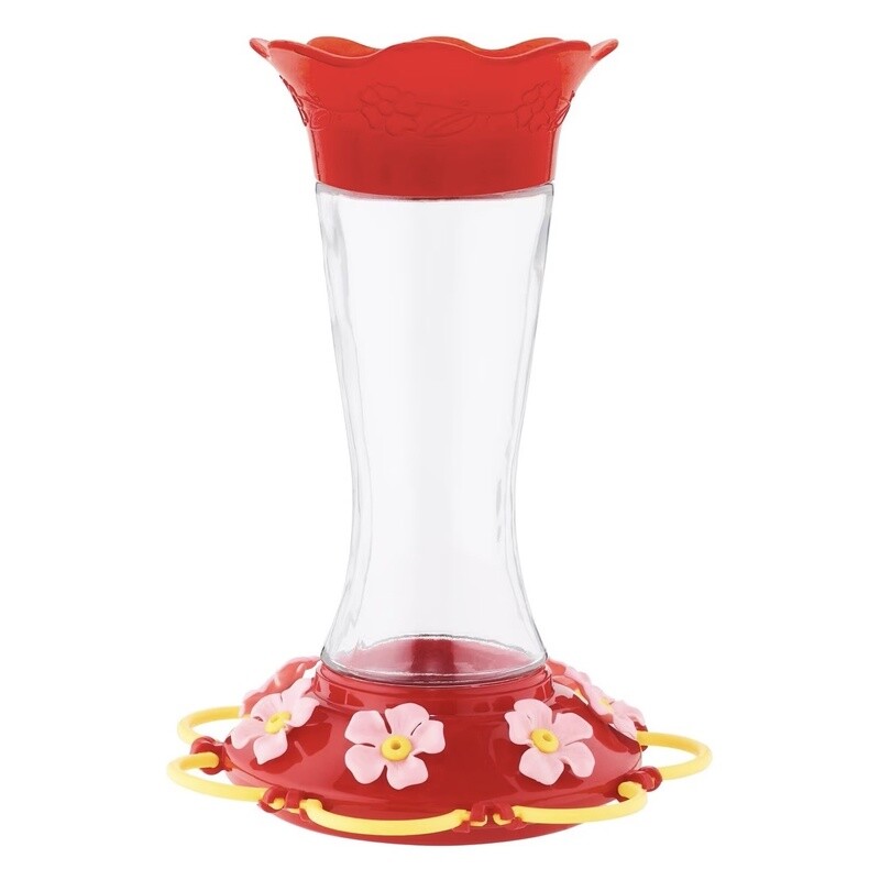 Wildflower Glass Hummingbird Bird Feeder 20 oz