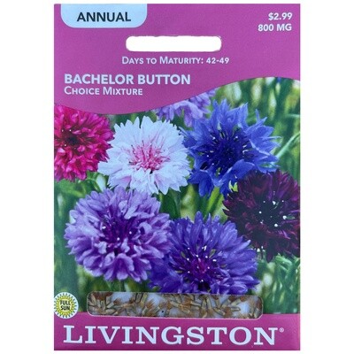 Livingston Seed Bachelor Button (Choice Mixture) 800 mg