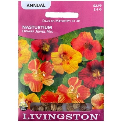 Livingston Seed Nasturtium (Dwarf Jewel Mix) 2.4 g