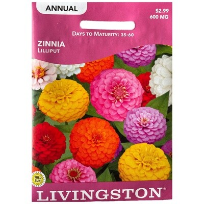 Livingston Seed Zinnia (Lilliput) 600 mg
