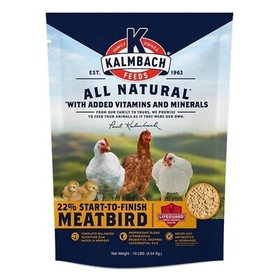 Kalmbach 22% Start-To-Finish Medicated Meatbird Feed 10 lb