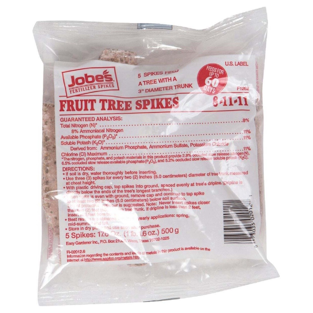 Jobe&#39;s 8-11-11 Fruit Tree Fertilizer Stakes (5-Pack) 17.6 oz
