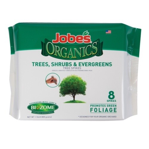 Jobe’s 8-2-2 Organics Spikes for Trees, Shrubs &amp; Evergreens (8-Pack) 1.76 lb