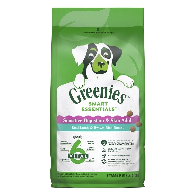 Greenies Smart Essentials Sensitive Digestion &amp; Skin Lamb &amp; Brown Rice 6 lb