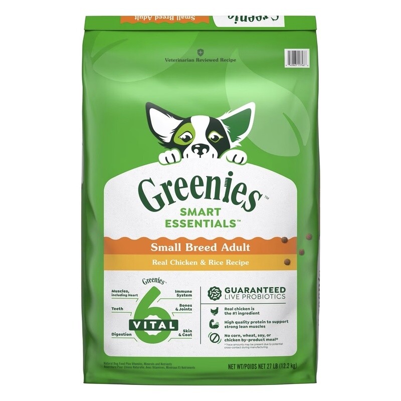 Greenies Smart Essentials Small Breed Adult Chicken &amp; Rice 27 lb