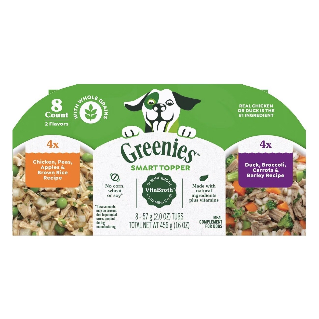 Greenies Smart Topper Chicken with Peas &amp; Duck Variety Pack 2 oz (8-Pack)