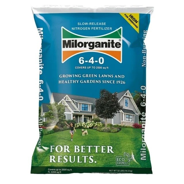 Milorganite Long Lasting All Purpose Lawn Food 6-4-0 Fertilizer 32 lb