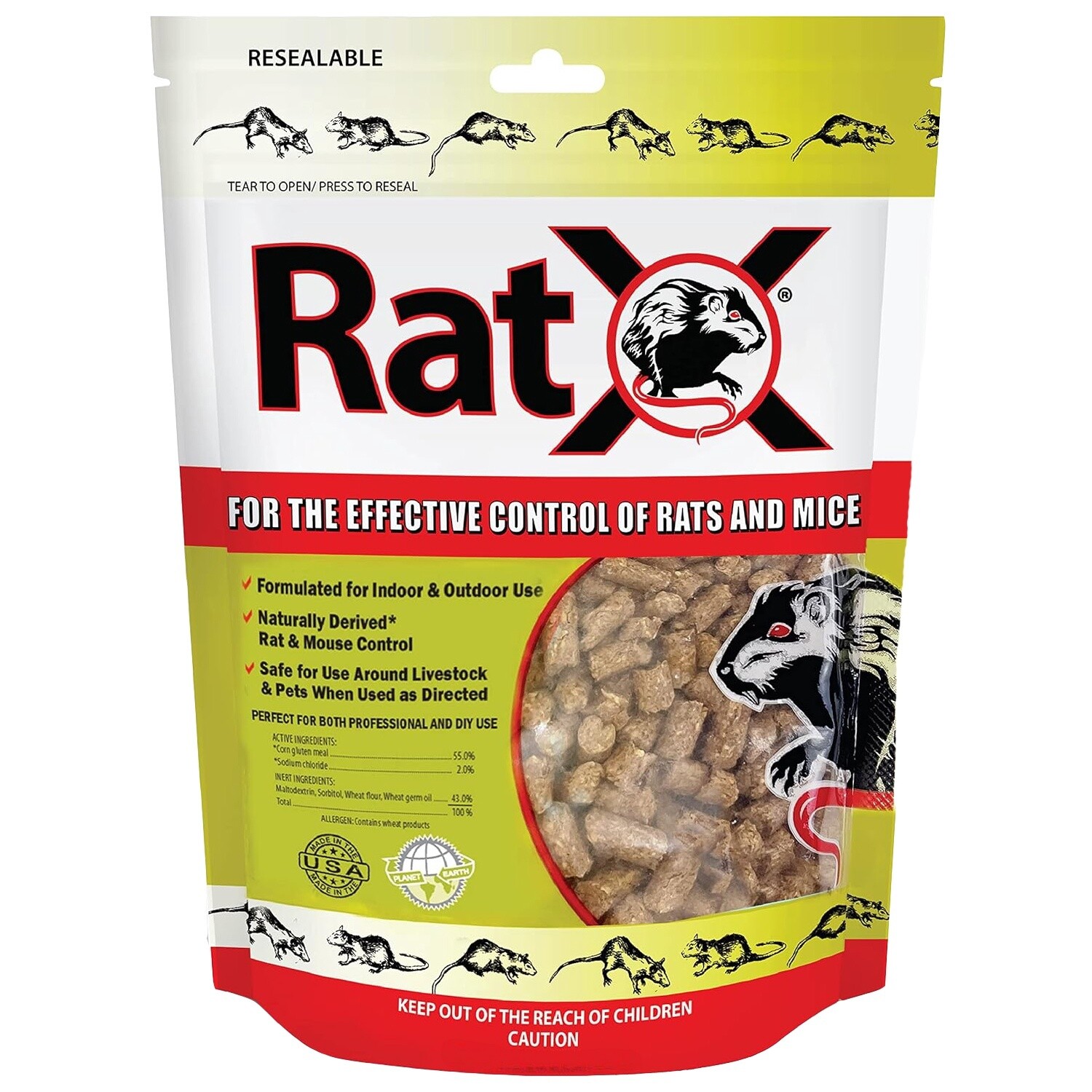 RatX Rat and Mouse Rodenticide Pellets 18 oz