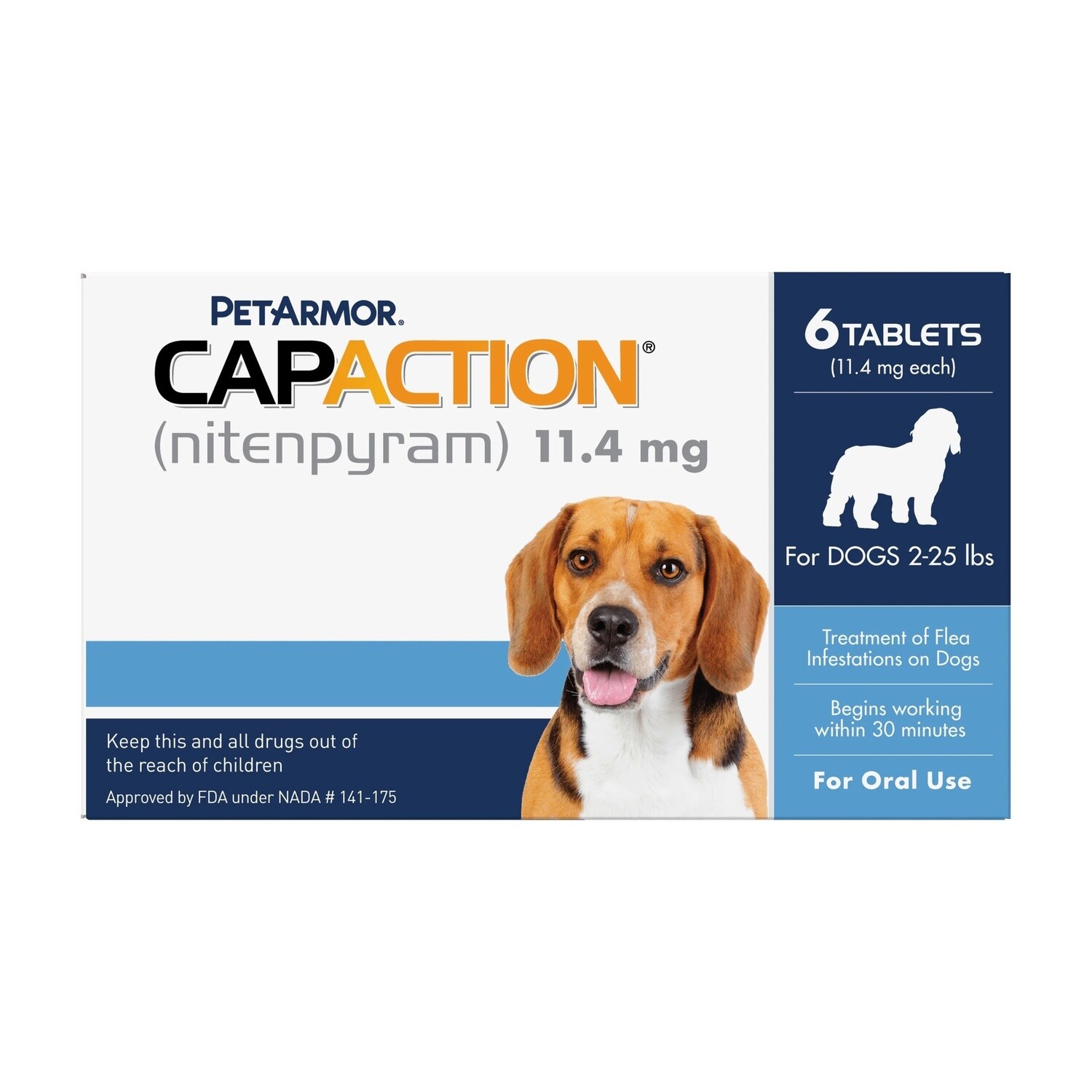 PetArmor® CAPACTION® (nitenpyram) Oral Flea Treatment for Dogs (2 - 25 lb) 6-Tablets