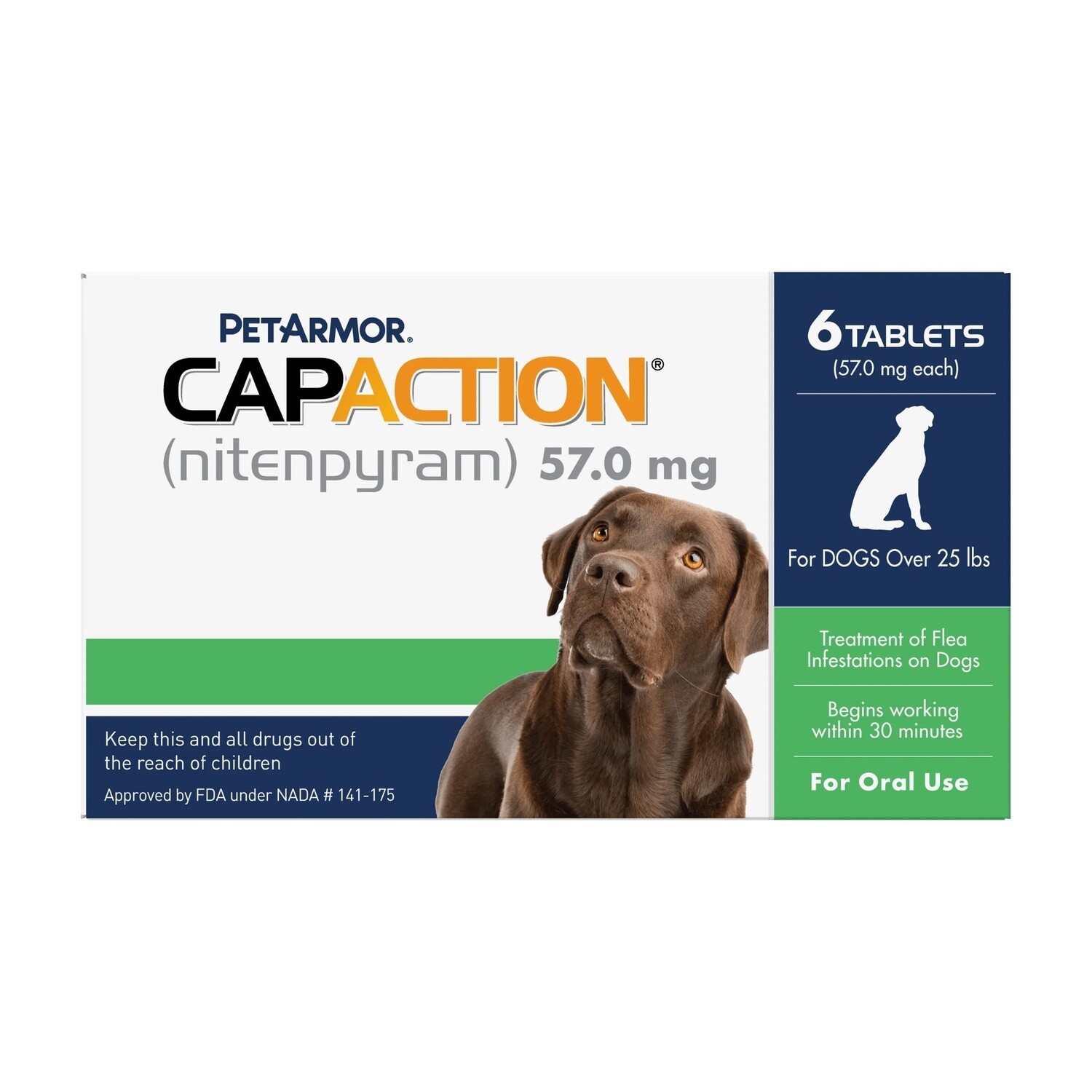 PetArmor® CAPACTION® (nitenpyram) Oral Flea Treatment for Dogs (25 lb+) 6-Tablets”