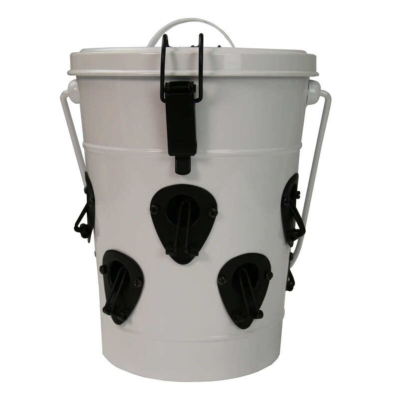 Heath White Metal Bucket Feeder