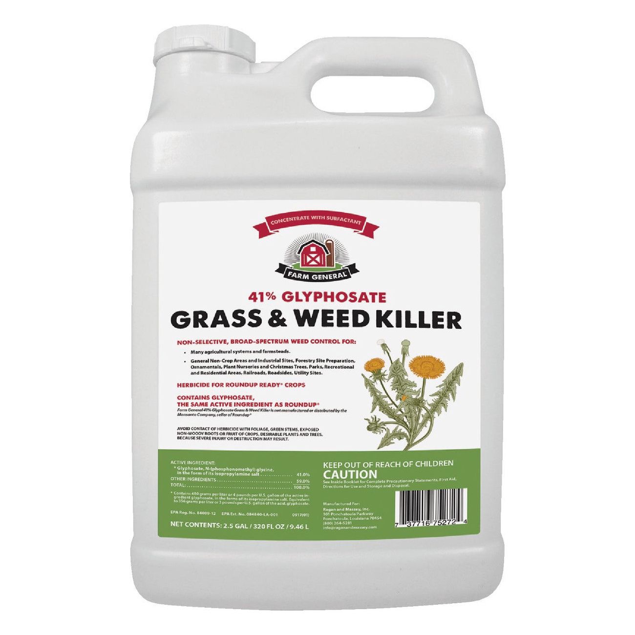 Farm General 41% Glyphosate Weed Killer Concentrate 2.5-Gallon
