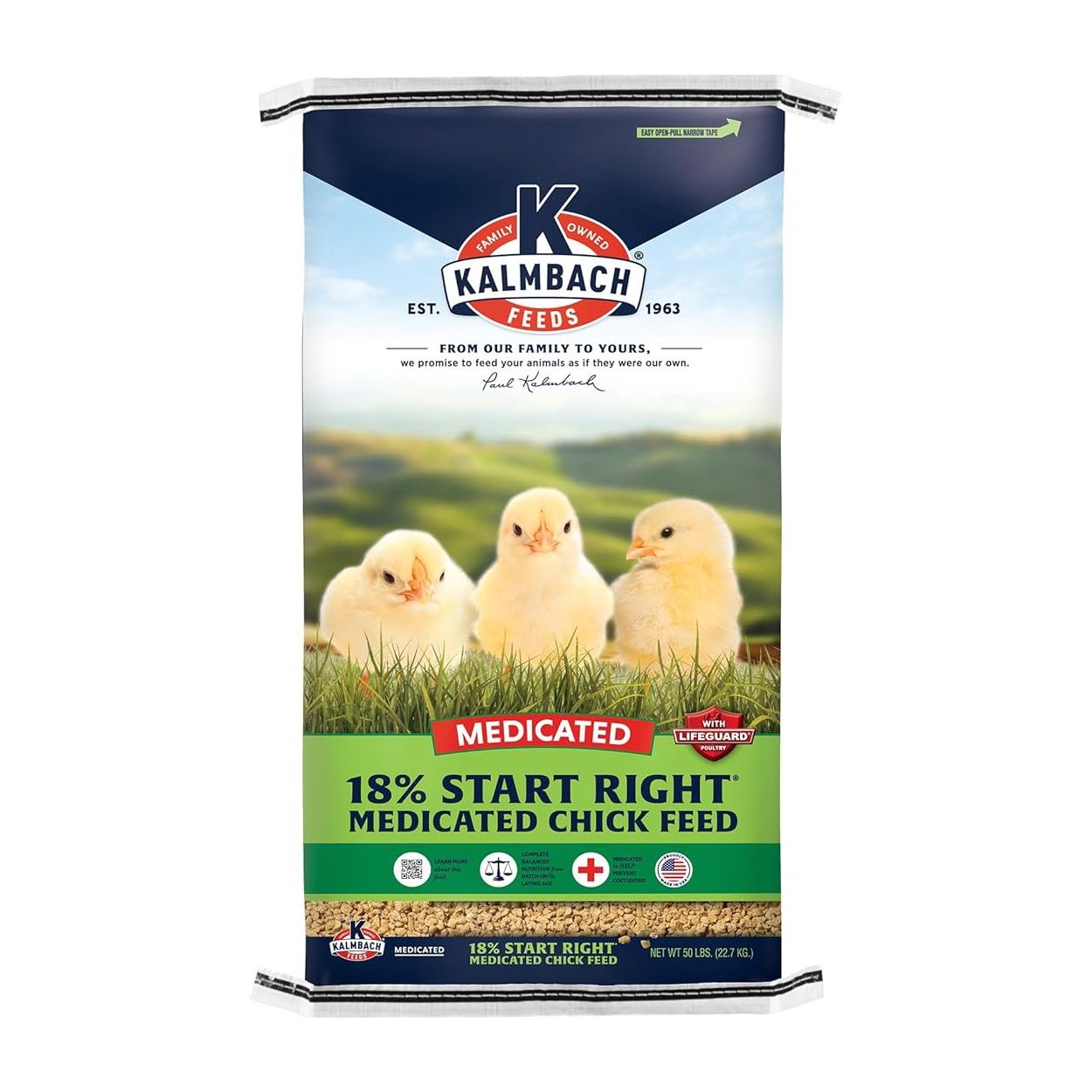 Kalmbach 18% Start Right® Chick Feed Medicated 50 lb