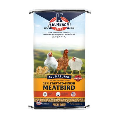 Kalmbach 22% Start-To-Finish Meatbird Feed 50 lb Liberty Farm Home Garden Galion OH