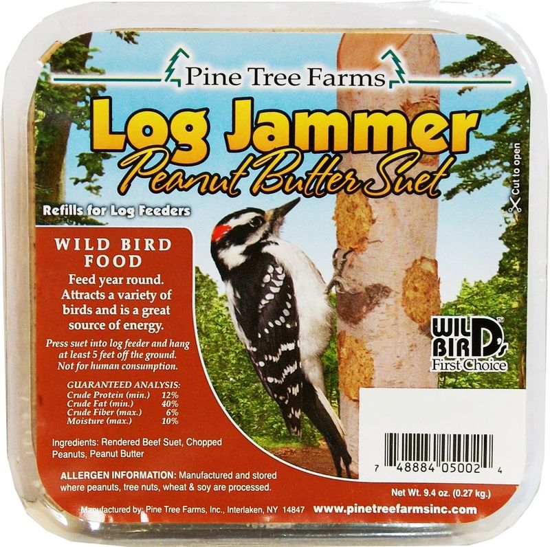 Pine Tree Farms Log Jammer Suet Plugs - Peanut Butter (9.4 oz)