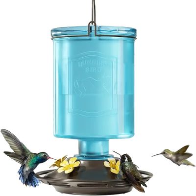 Liberty Vintage Embossed Glass Bottle Hummingbird Feeder -... Liberty Farm Home Garden Galion OH