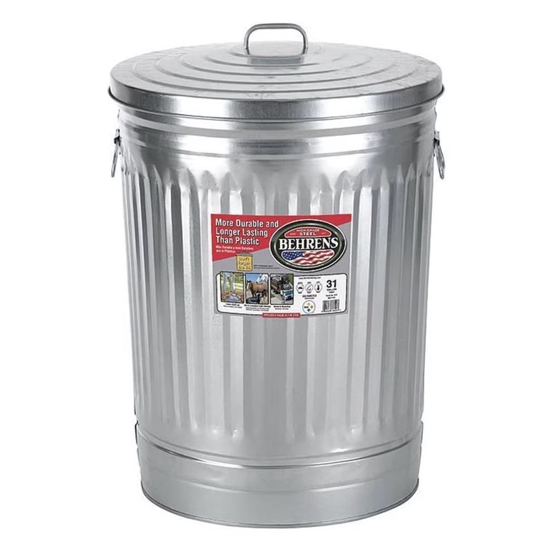 Behrens Galvanized Steel Utility Can w/Lid (31-Gallon)