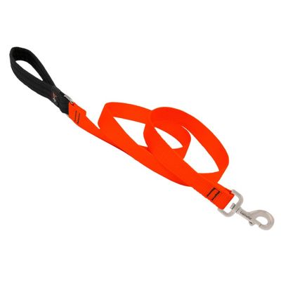 Lupine Basic Solids Blaze Orange Leash (6 ft) - dog collars and leashes at Liberty Farm Home and Ga…