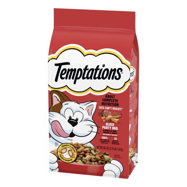 Temptations Block Party BBQ Flavor Dry Cat Food (3.15 lb)