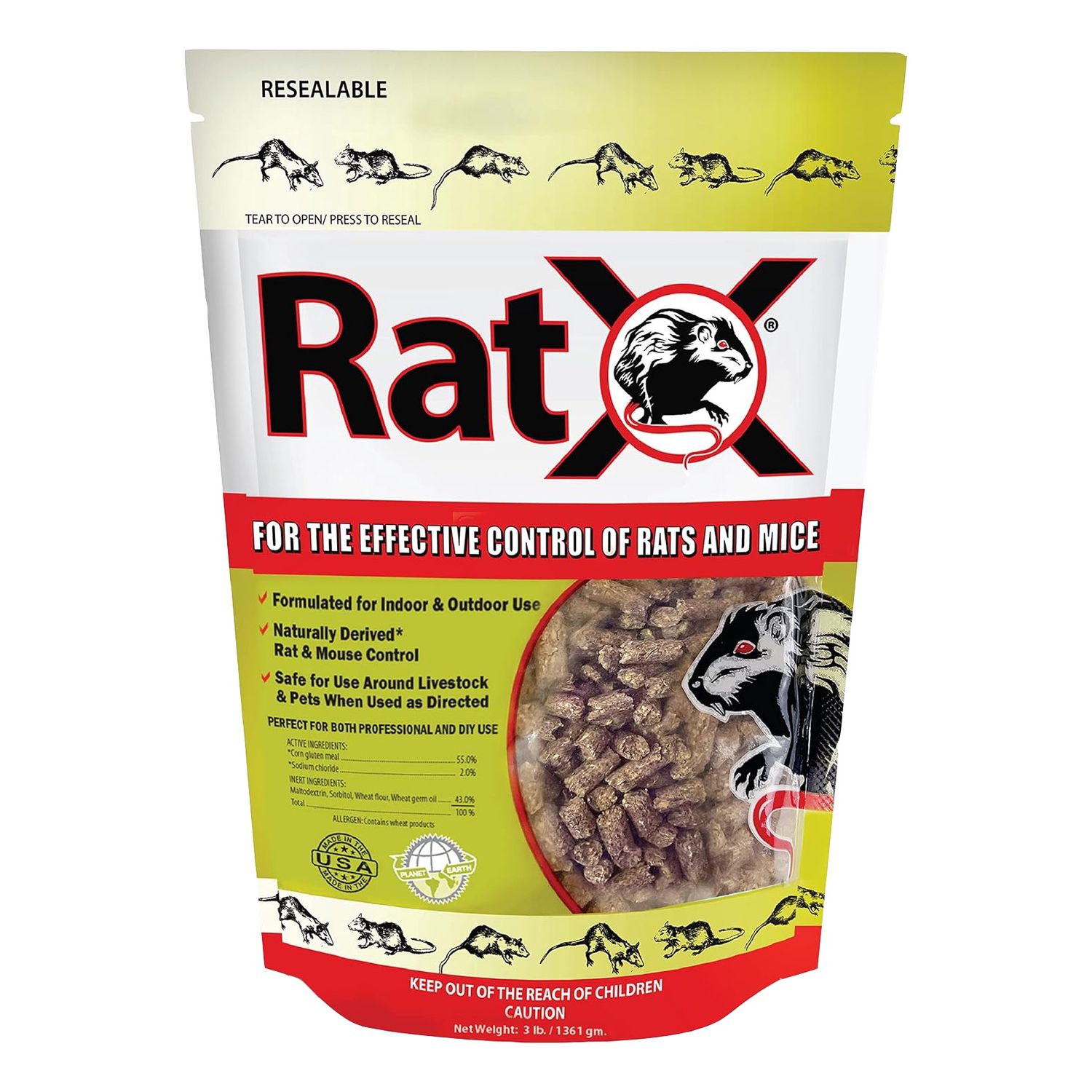 RatX Rat and Mouse Rodenticide Pellets (3 lb)