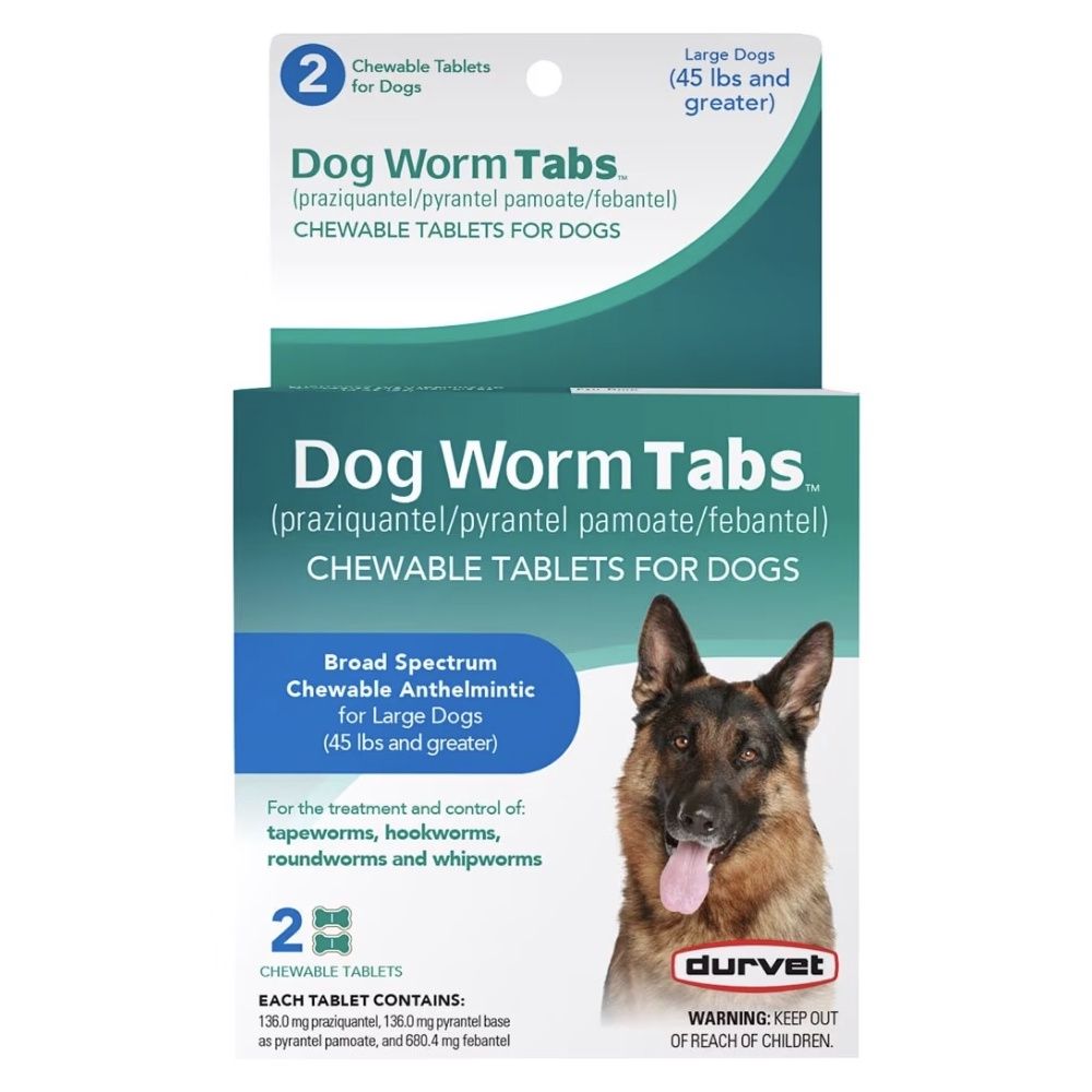 Durvet Worm Tabs for Large Dog 45 lb+ (2 Count)