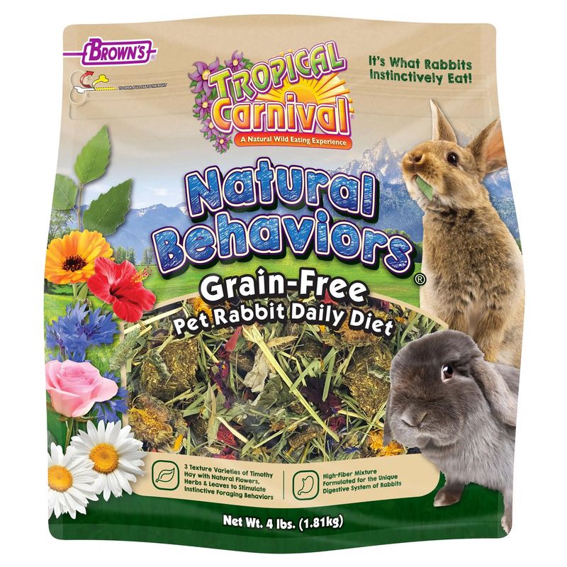 FM Brown&#39;s Tropical Carnival® Natural Behaviors® Pet Rabbit Grain-Free Daily Diet (4 lb)