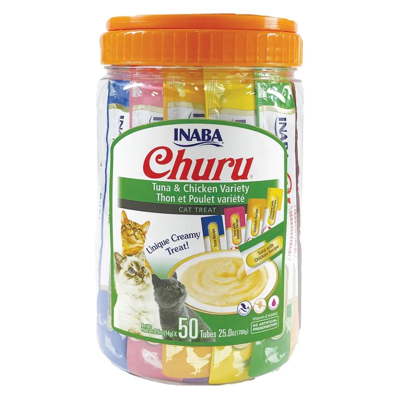 Inaba Churu Tuna &amp; Chicken Varieties Cat Treats (0.5 oz) 50-Pack