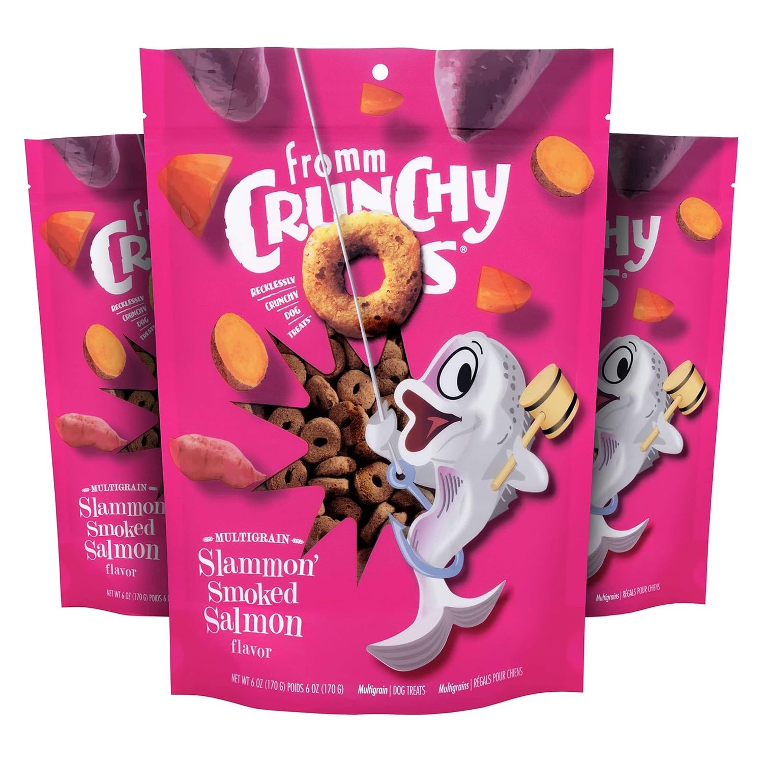 Fromm Crunchy O&#39;s Slammon&#39; Smoked Salmon (6 oz) 3-Pack