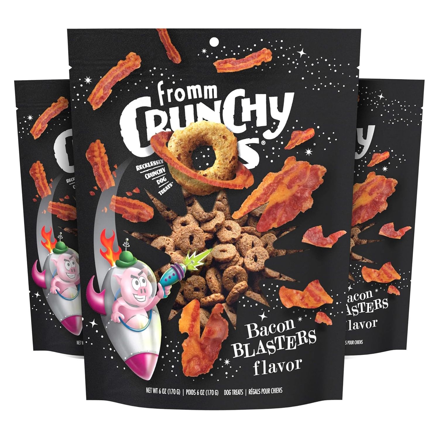 Fromm Crunchy O&#39;s Bacon Blasters (6 oz) 3-Pack