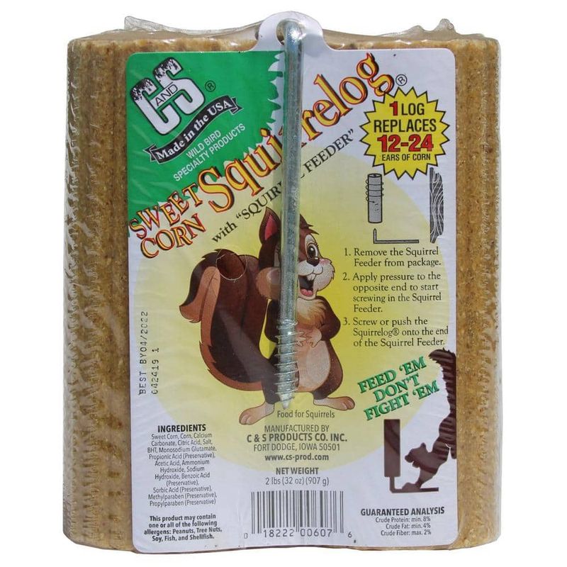 C&amp;S Sweet Corn Squirrel Food Log with Hanger