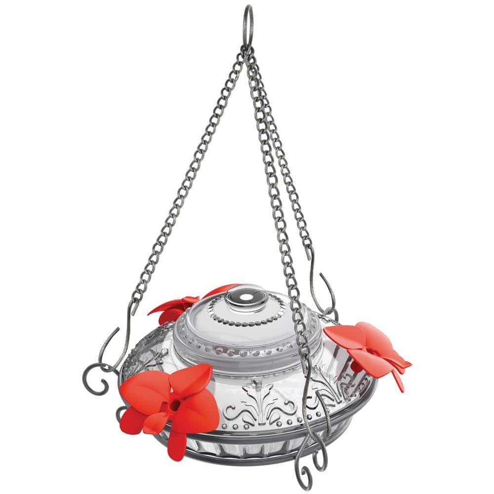 Wild Wings Clear Antique Top Fill Glass Hummingbird Feeder