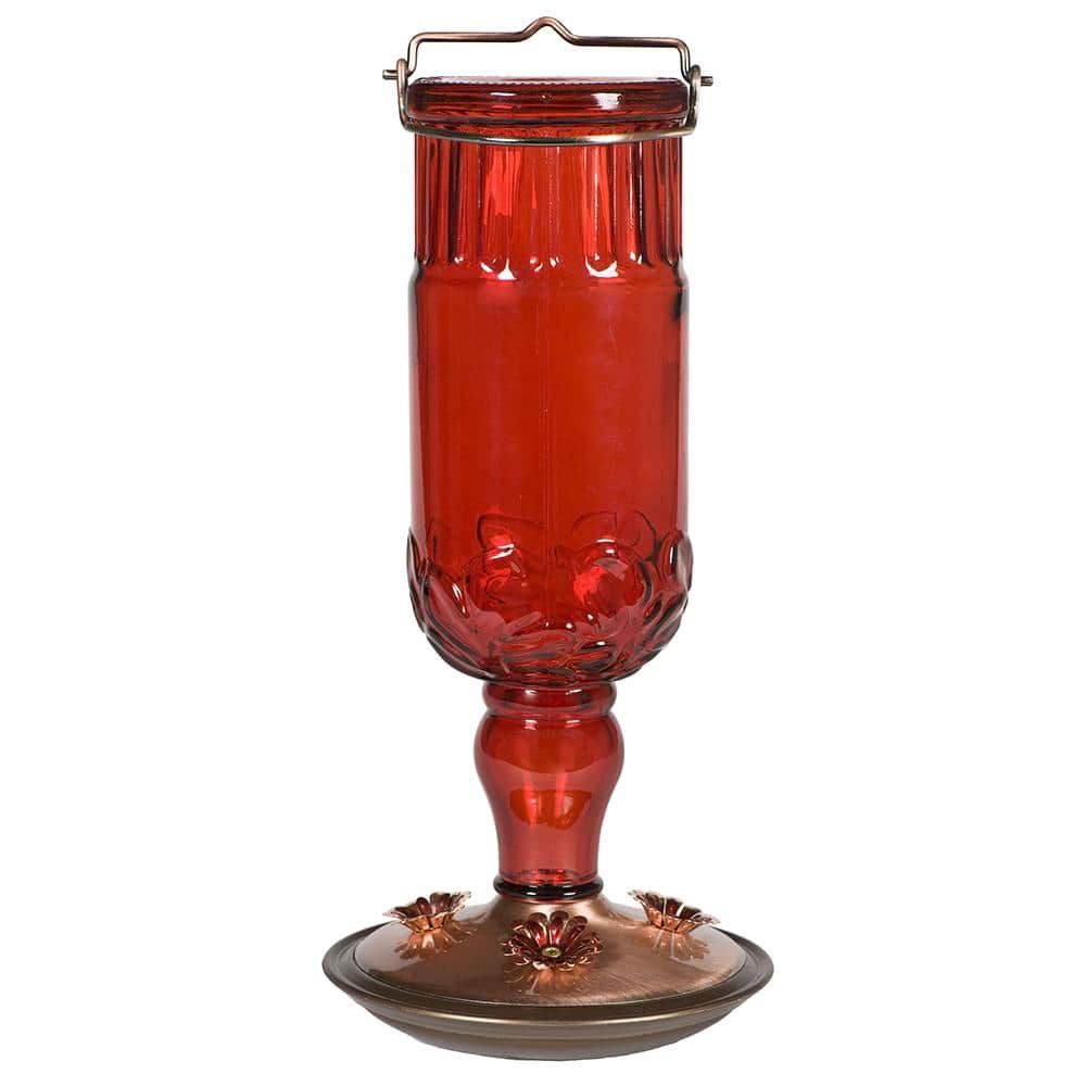 Perky-Pet Red Antique Glass Hummingbird Feeder - 24 oz Capacity