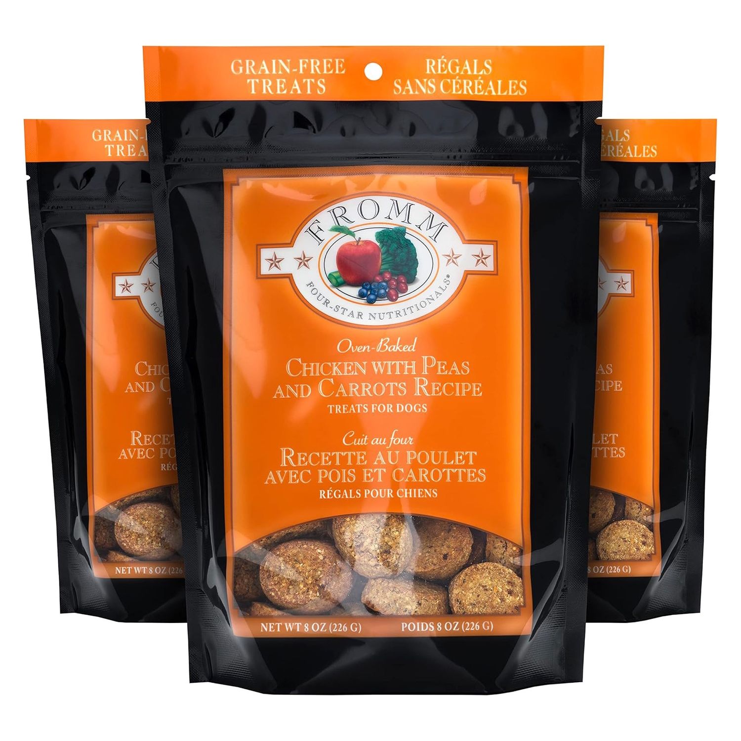 Fromm Four-Star Chicken with Peas and Carrots Dog Treats (8 oz) 3-Pack